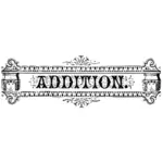 Addition label vector image